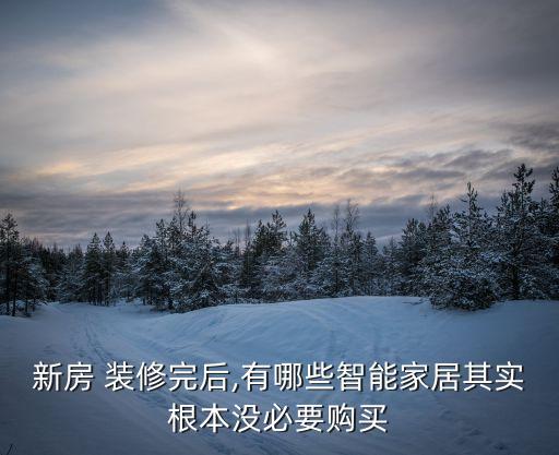 新房 裝修完后,有哪些智能家居其實(shí)根本沒(méi)必要購(gòu)買
