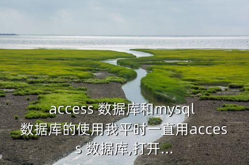 access 數(shù)據(jù)庫和mysql 數(shù)據(jù)庫的使用我平時一直用access 數(shù)據(jù)庫,打開...