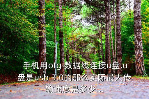 手機用otg 數(shù)據(jù)線連接u盤,u盤是usb 3.0的那么實際最大傳輸速度是多少...