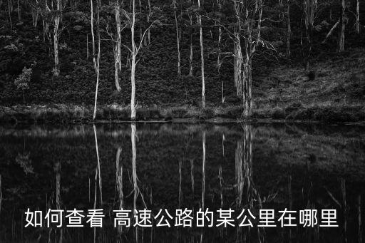 如何查看 高速公路的某公里在哪里