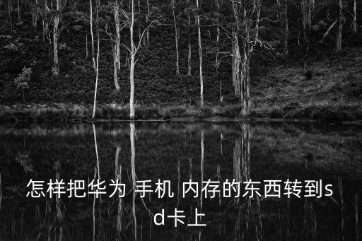 怎樣把華為 手機(jī) 內(nèi)存的東西轉(zhuǎn)到sd卡上