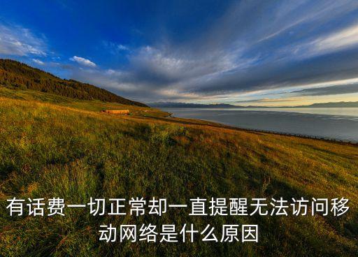 有話費(fèi)一切正常卻一直提醒無(wú)法訪問(wèn)移動(dòng)網(wǎng)絡(luò)是什么原因