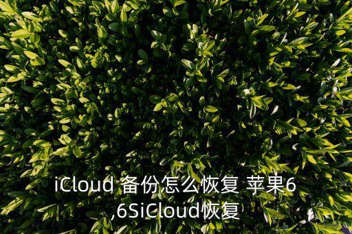 iCloud 備份怎么恢復(fù) 蘋果6,6SiCloud恢復(fù)