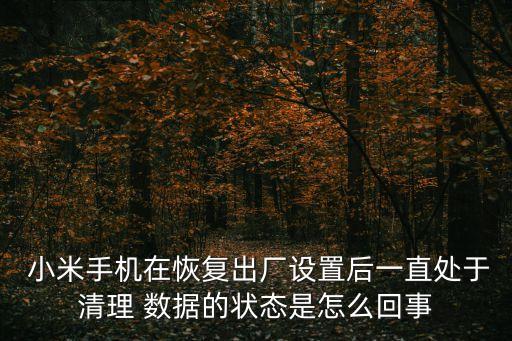小米清除所有數(shù)據(jù)不動(dòng)了,小米手機(jī)清除數(shù)據(jù)后需要激活設(shè)備