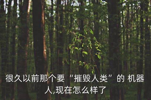 很久以前那個(gè)要“摧毀人類”的 機(jī)器人,現(xiàn)在怎么樣了