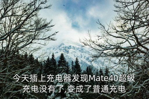 今天插上充電器發(fā)現(xiàn)Mate40超級充電沒有了,變成了普通充電