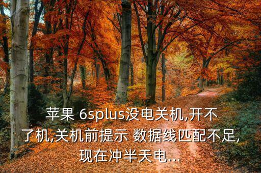  蘋果 6splus沒電關(guān)機,開不了機,關(guān)機前提示 數(shù)據(jù)線匹配不足,現(xiàn)在沖半天電...