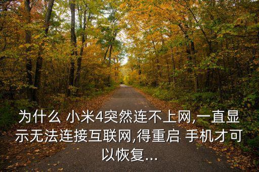 為什么 小米4突然連不上網(wǎng),一直顯示無法連接互聯(lián)網(wǎng),得重啟 手機才可以恢復...