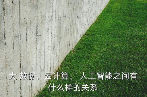 大 數(shù)據(jù)、云計(jì)算、 人工智能之間有什么樣的關(guān)系