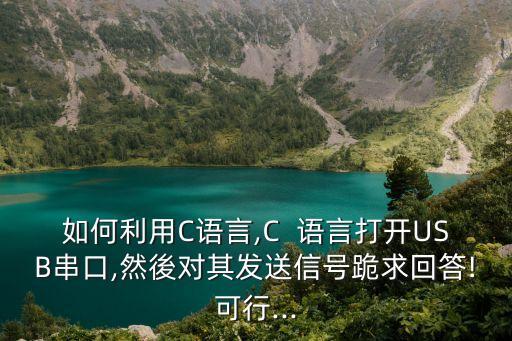 如何利用C語言,C  語言打開USB串口,然後對其發(fā)送信號跪求回答!可行...