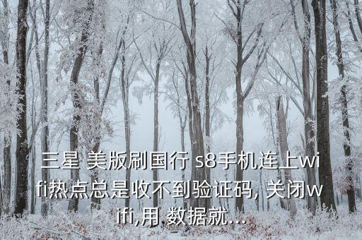 三星 美版刷國行 s8手機(jī)連上wifi熱點(diǎn)總是收不到驗(yàn)證碼, 關(guān)閉wifi,用 數(shù)據(jù)就...