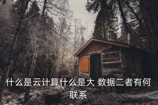 什么是云計(jì)算什么是大 數(shù)據(jù)二者有何聯(lián)系
