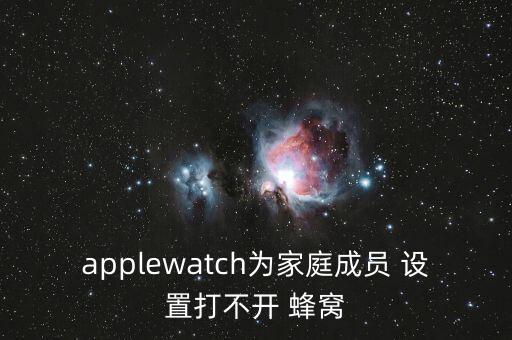 applewatch為家庭成員 設置打不開 蜂窩