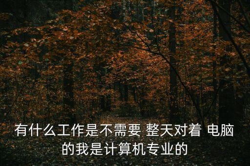 有什么工作是不需要 整天對(duì)著 電腦的我是計(jì)算機(jī)專業(yè)的