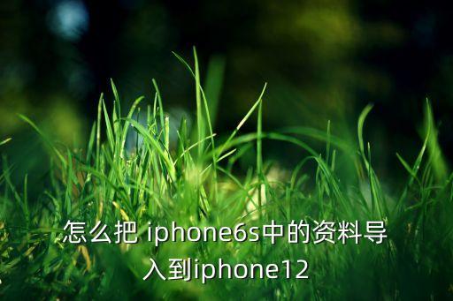 怎么把 iphone6s中的資料導(dǎo)入到iphone12