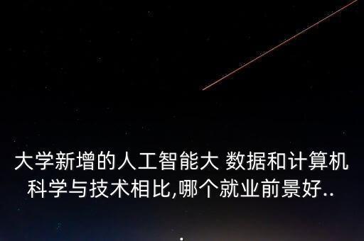 大學(xué)新增的人工智能大 數(shù)據(jù)和計算機科學(xué)與技術(shù)相比,哪個就業(yè)前景好...