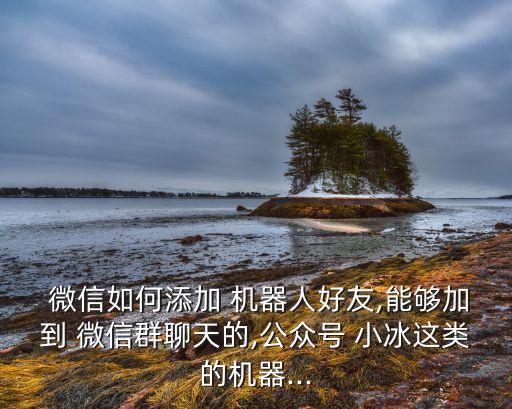  微信如何添加 機器人好友,能夠加到 微信群聊天的,公眾號 小冰這類的機器...