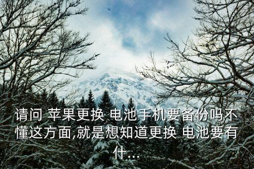 請問 蘋果更換 電池手機(jī)要備份嗎不懂這方面,就是想知道更換 電池要有什...