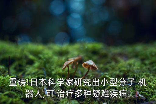 重磅!日本科學(xué)家研究出小型分子 機(jī)器人,可 治療多種疑難疾病!