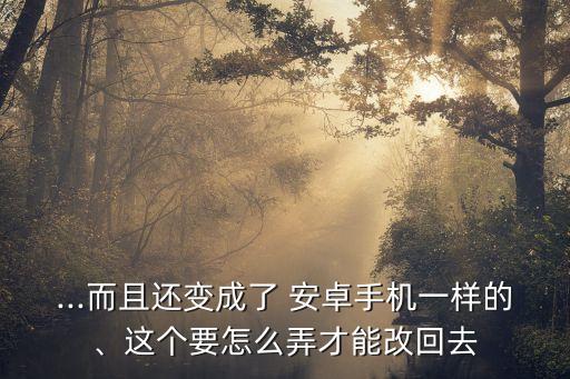 ...而且還變成了 安卓手機(jī)一樣的、這個(gè)要怎么弄才能改回去