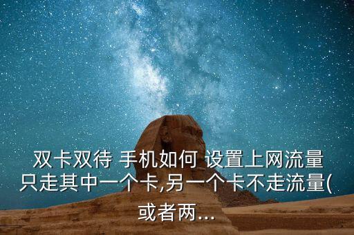  雙卡雙待 手機如何 設(shè)置上網(wǎng)流量只走其中一個卡,另一個卡不走流量(或者兩...