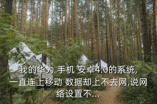 我的華為 手機(jī) 安卓4.0的系統(tǒng),一直連上移動(dòng) 數(shù)據(jù)卻上不去網(wǎng),說(shuō)網(wǎng)絡(luò)設(shè)置不...