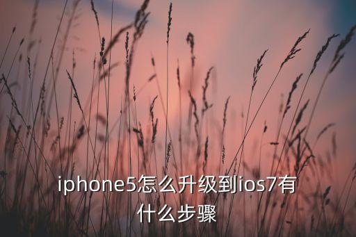 iphone5怎么升級到ios7有什么步驟