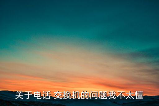 關(guān)于電話 交換機(jī)的問題我不太懂