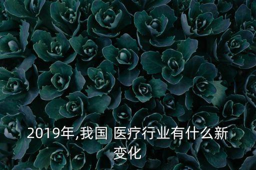 2019年,我國 醫(yī)療行業(yè)有什么新變化