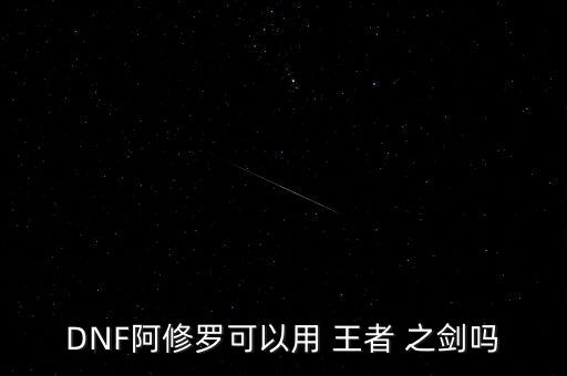 DNF阿修羅可以用 王者 之劍嗎