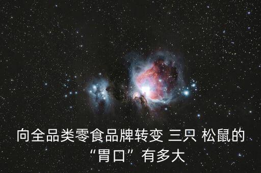 向全品類零食品牌轉(zhuǎn)變 三只 松鼠的“胃口”有多大