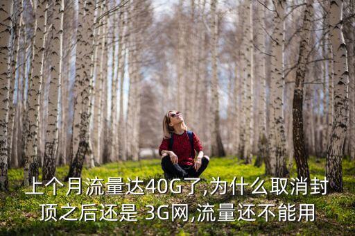 上個月流量達(dá)40G了,為什么取消封頂之后還是 3G網(wǎng),流量還不能用