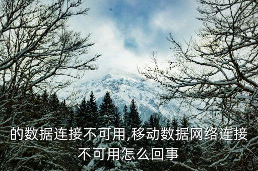 當前的數(shù)據(jù)連接不可用,移動數(shù)據(jù)網(wǎng)絡連接不可用怎么回事