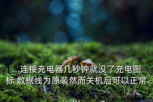 ...連接充電器幾秒鐘就沒了充電圖標(biāo) 數(shù)據(jù)線為原裝然而關(guān)機后可以正常...