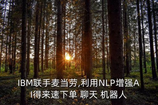 IBM聯(lián)手麥當(dāng)勞,利用NLP增強(qiáng)AI得來(lái)速下單 聊天 機(jī)器人