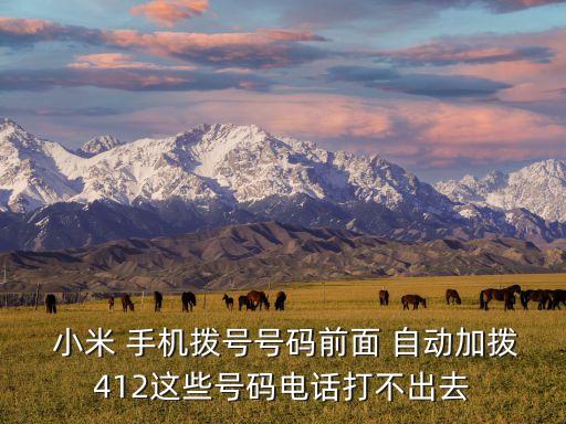  小米 手機(jī)撥號(hào)號(hào)碼前面 自動(dòng)加撥412這些號(hào)碼電話打不出去