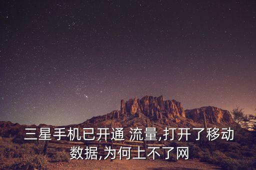 三星用不了數(shù)據(jù)流量上網(wǎng)怎么回事啊