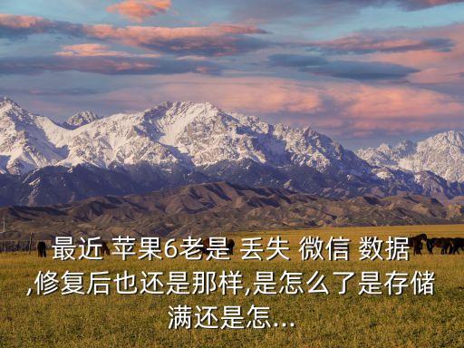 蘋果6微信 數(shù)據(jù)丟失