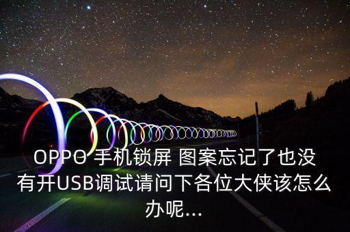 OPPO 手機(jī)鎖屏 圖案忘記了也沒有開USB調(diào)試請問下各位大俠該怎么辦呢...