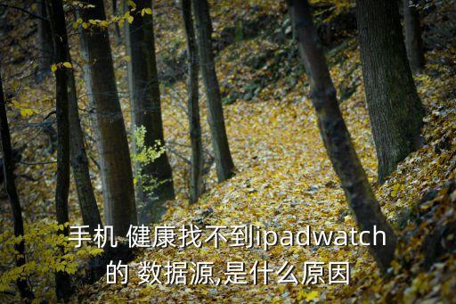 手機 健康找不到ipadwatch的 數(shù)據(jù)源,是什么原因