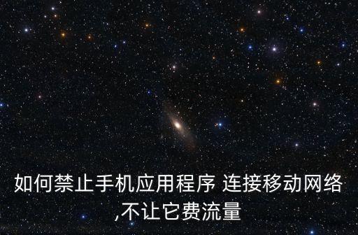 如何禁止手機(jī)應(yīng)用程序 連接移動(dòng)網(wǎng)絡(luò),不讓它費(fèi)流量