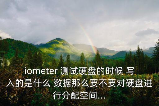 iometer 測試硬盤的時(shí)候 寫入的是什么 數(shù)據(jù)那么要不要對硬盤進(jìn)行分配空間...