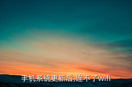 手機(jī)系統(tǒng)更新后,連不了wifi