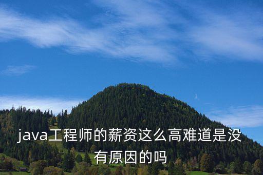 java工程師的薪資這么高難道是沒(méi)有原因的嗎