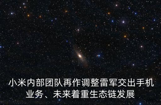  小米內(nèi)部團(tuán)隊(duì)再作調(diào)整雷軍交出手機(jī)業(yè)務(wù)、未來(lái)著重生態(tài)鏈發(fā)展