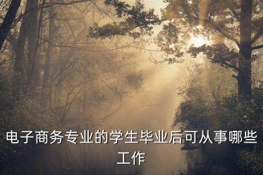 電子商務(wù)專業(yè)的學(xué)生畢業(yè)后可從事哪些工作