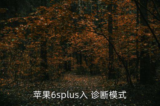 蘋果6splus入 診斷模式
