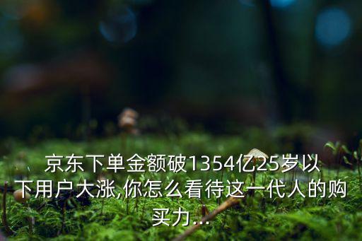  京東下單金額破1354億25歲以下用戶大漲,你怎么看待這一代人的購買力...