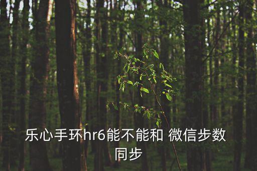 樂心手環(huán)hr6能不能和 微信步數 同步