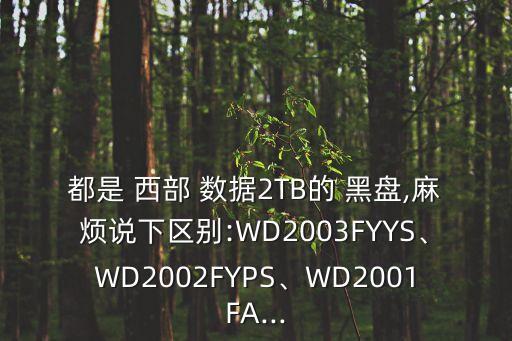 都是 西部 數(shù)據(jù)2TB的 黑盤,麻煩說下區(qū)別:WD2003FYYS、WD2002FYPS、WD2001FA...
